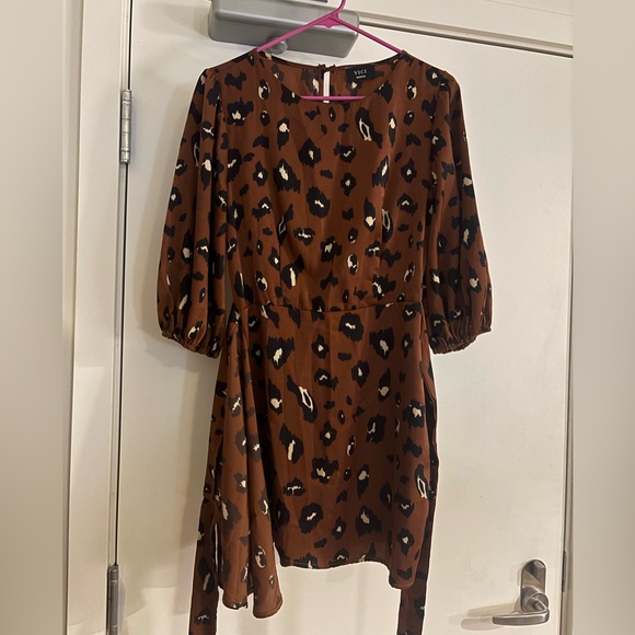 NWOT Vici satin wrap animal print dress - Picture 2 of 5